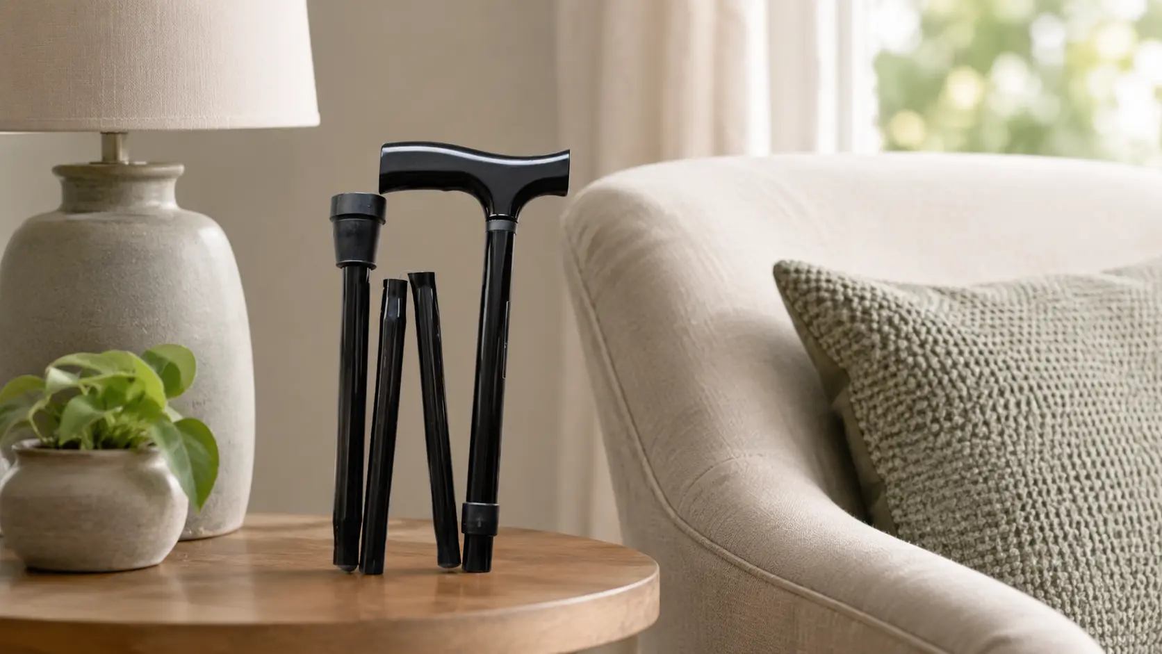 Canne pliable 3ème âge en aluminium