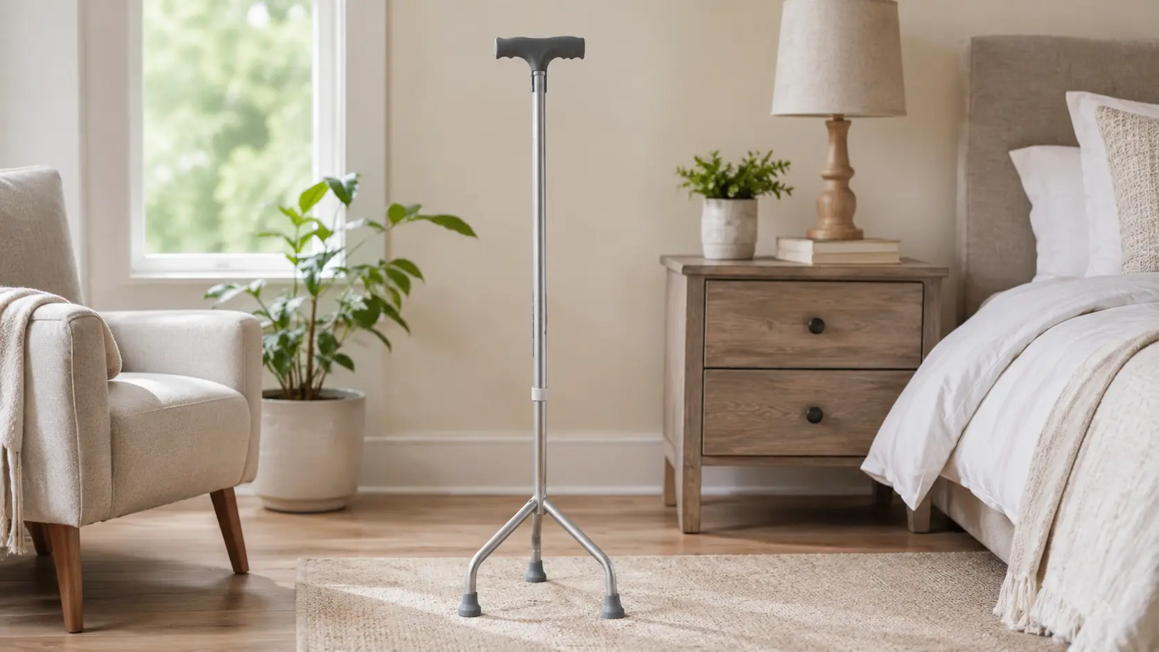 Canne tripode réglable en aluminium
