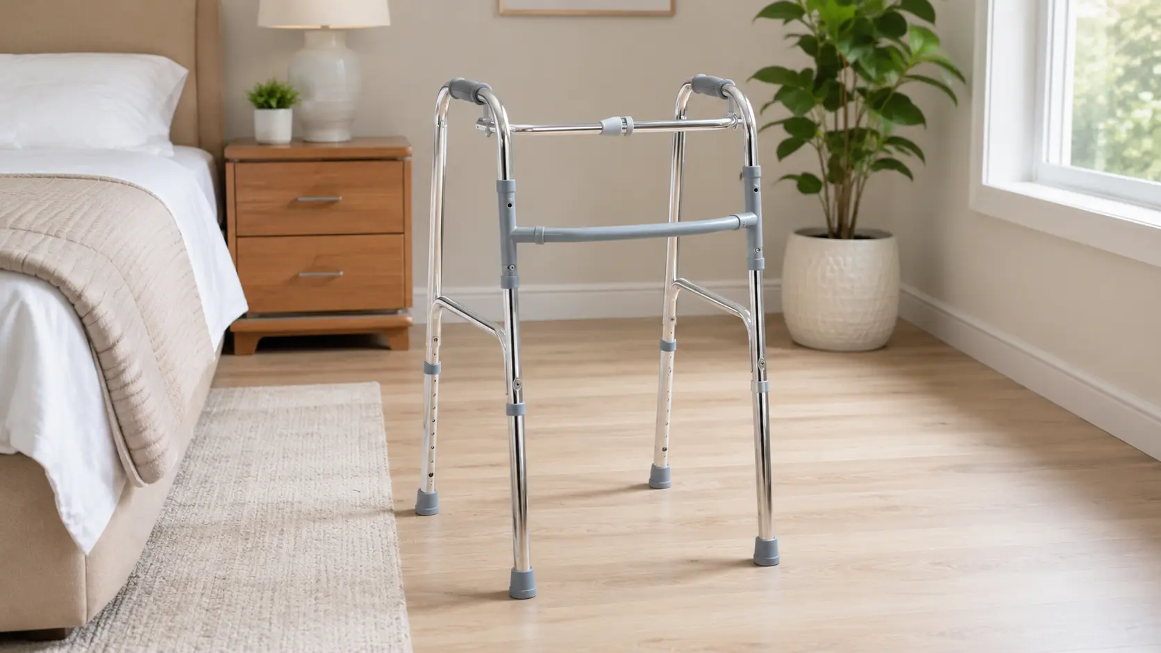 Déambulateur articulé pliable en aluminium
