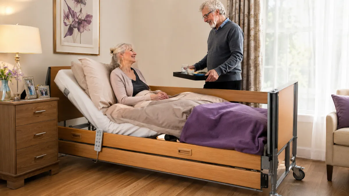 Lit médicalisé électrique avec matelas en location à domicile